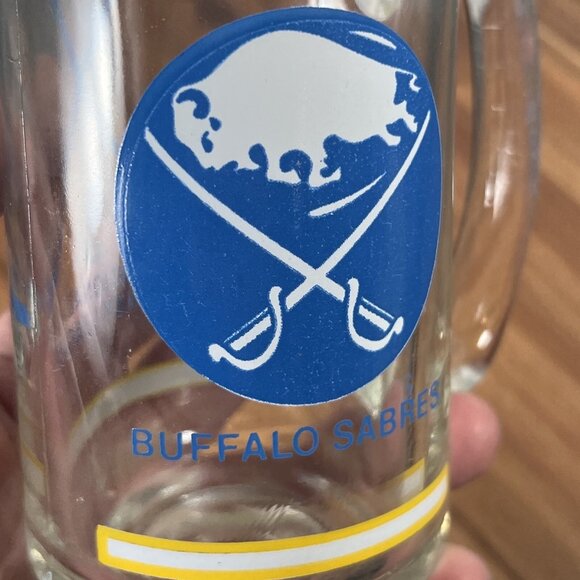 1980s Buffalo Sabres Beer Stein Original Logo National Hockey League Glass Mug - Picture 10 of 13